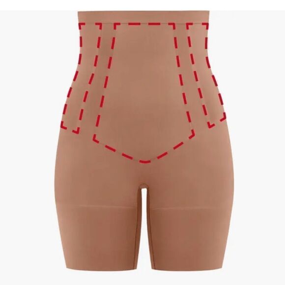 Spanx OnCore High Waist Mid-Thigh Shorts Caf Au Lait S Nwot never worn - Picture 8 of 13